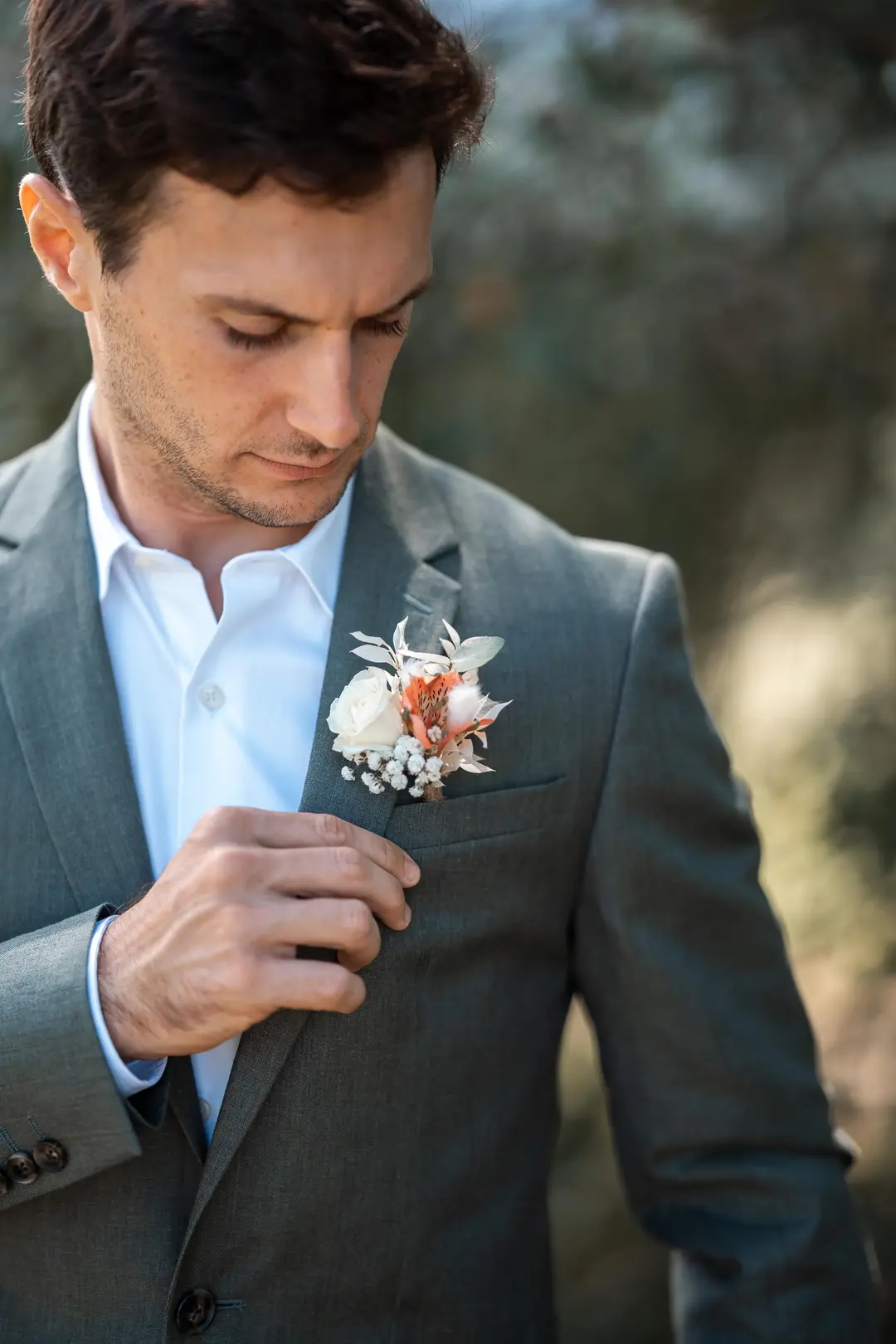 Boutonnière – mariage Charlotte & Hugo
