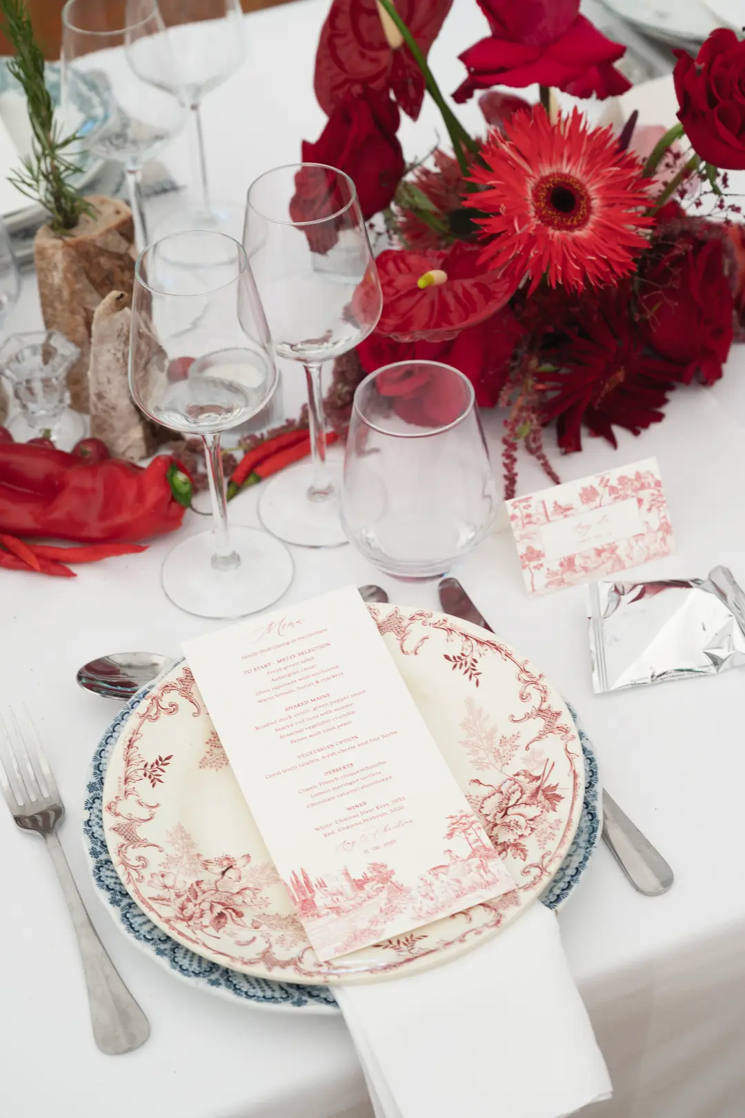 Centre de table fleurs et légumes – mariage Amy & Christian