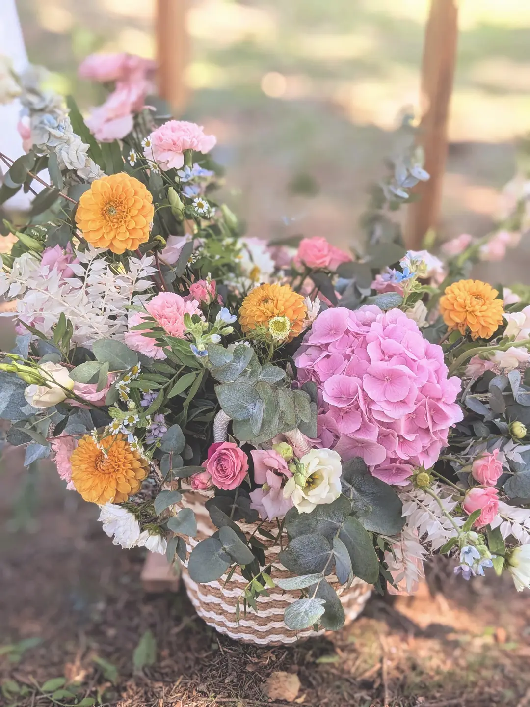Panier fleuri – mariage Léa & Pierre